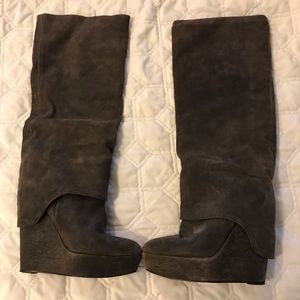Elizabeth and James wedge suede slouch boots